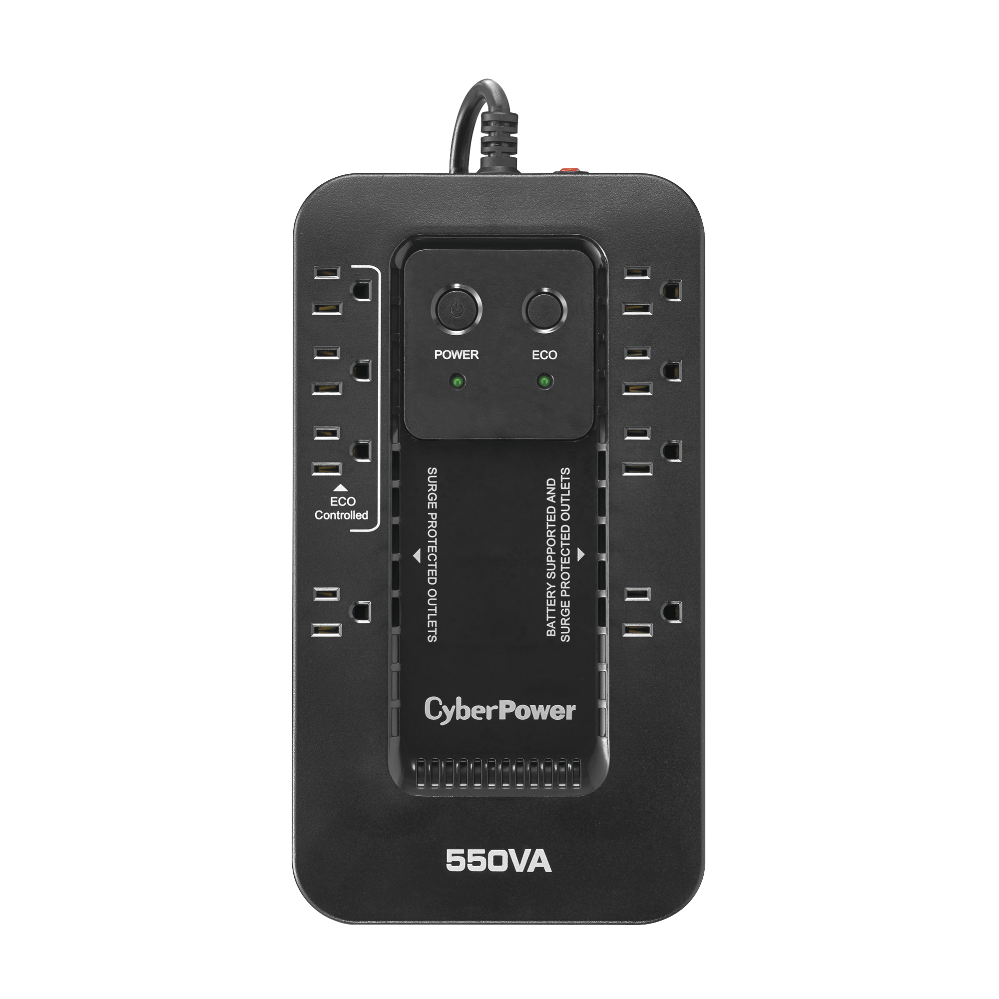 UPS de 550 VA/330 W Topología Standby con Modo Ahorrador ECO Entrada 120 Vca NEMA 5-15P Con 8 Tomas NEMA 5-15R EC550G - SILYMX