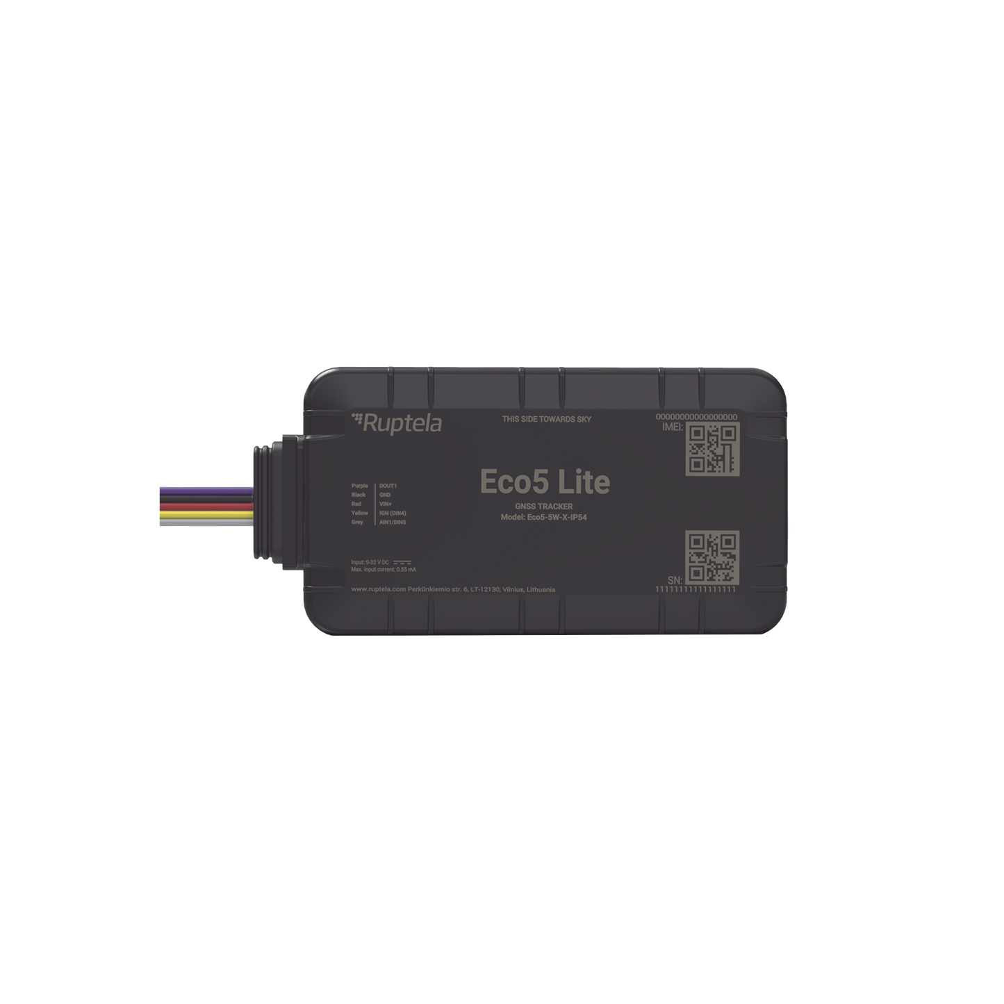 Rastreador Vehicular y Monitoreo de Flota / Bluetooth BLE 5.0 y GNSS / LTE CAT1 y LTE-M con Respaldo 2G / GNSS U-blox / MiKado IP54 / -20 °C a +40 °C / Acelerómetro de 3 Ejes / Suministro 9-32 V / Batería Interna