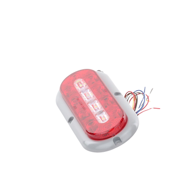 Plafón Ovalado de 7.5 pulgadas Para Camiones de Transporte 18 LED Ultra Brillantes Color Rojo Claro Ámbar ED3080AW - SILYMX