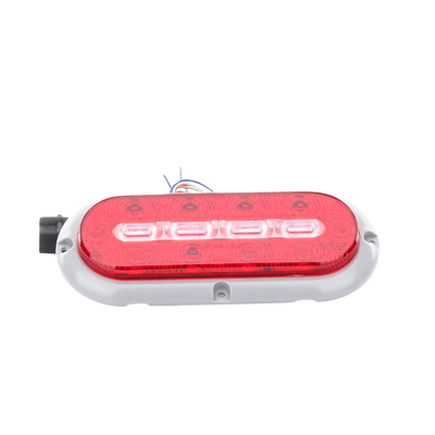 Plafón Ovalado de 7.5 pulgadas Para Camiones de Transporte 18 LED Ultra Brillantes Color Rojo Claro Ámbar ED3080AW - SILYMX