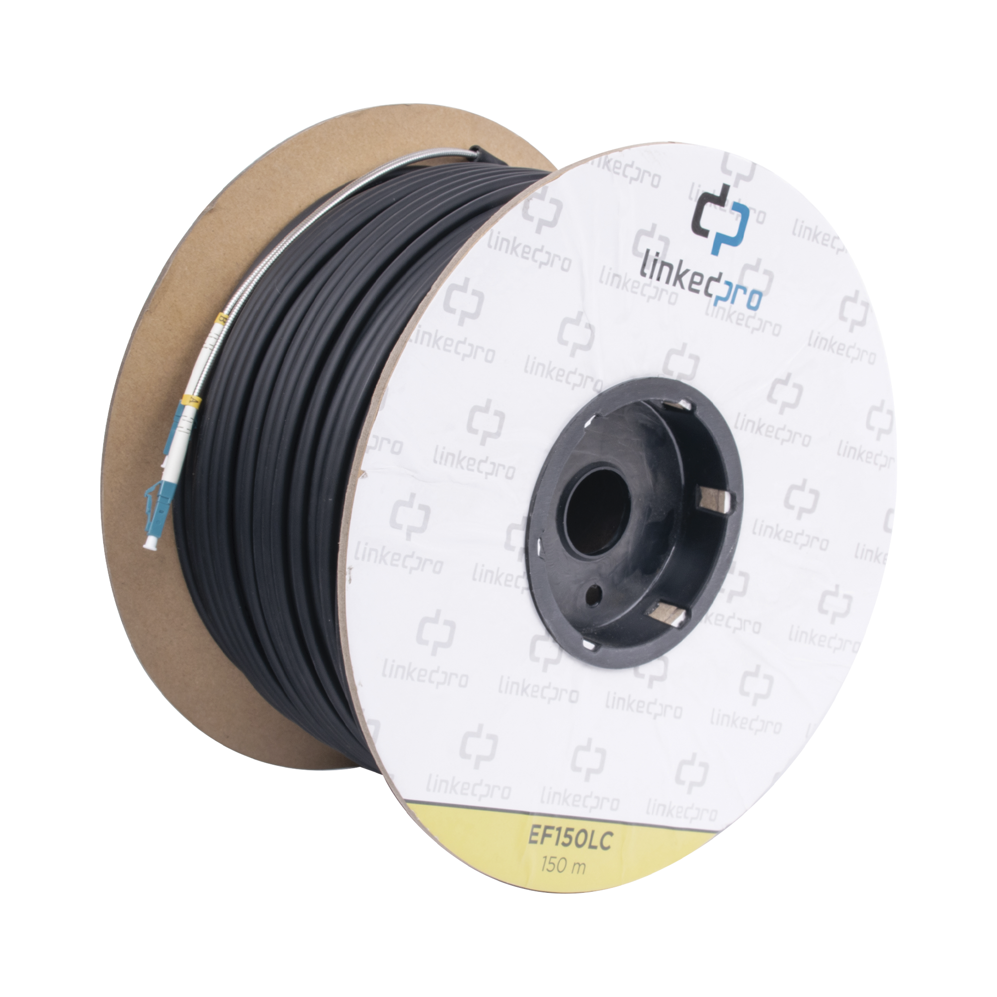 Carrete de Fibra Óptica Monomodo 9/125 LC-LC Dúplex 150m Reforzada Kevlar Subterránea | LINKEDPRO EF-150-LC - SILYMX