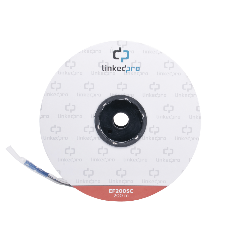 Carrete de Fibra Óptica Monomodo con conectores SC-SC Duplex Reforzada con Kevlar de 200 metros EF-200-SC - SILYMX