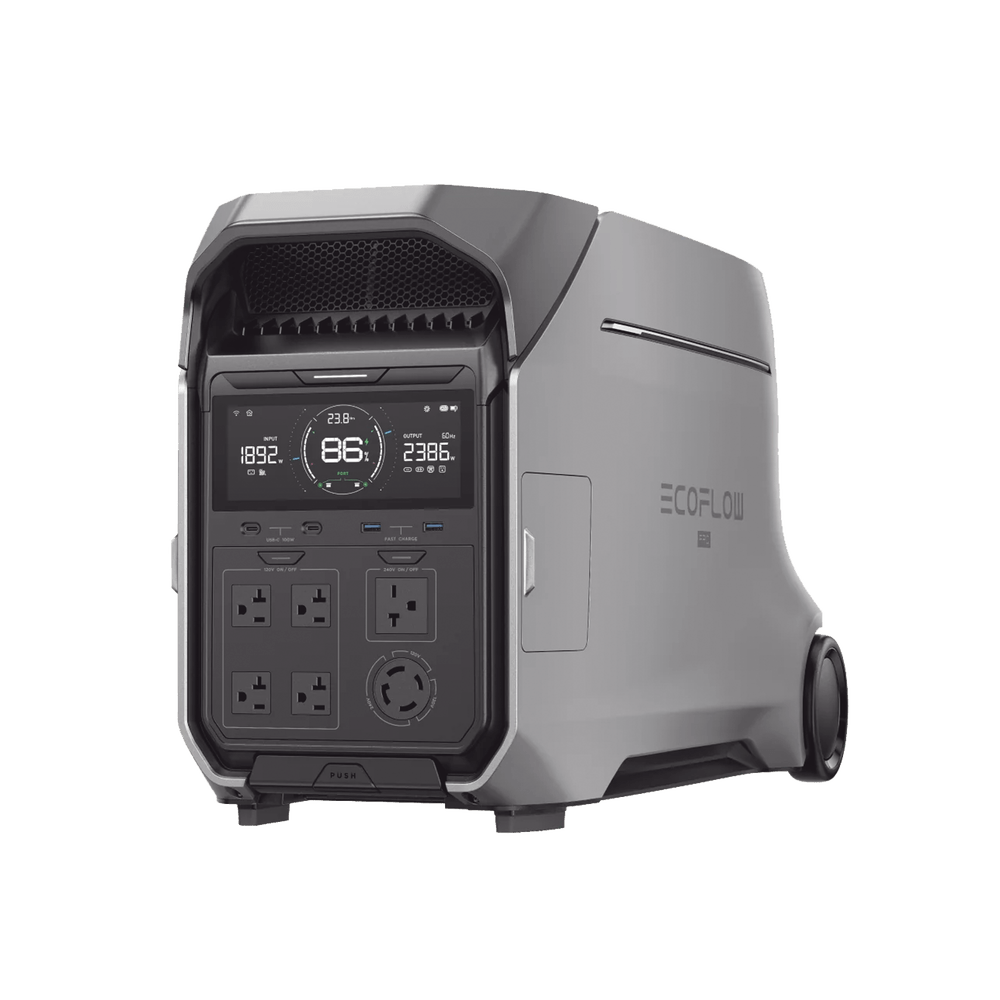 Estación de Energía Portátil DELTA PRO3 4096Wh 100W Capacidad Aumentar Respaldo Cargador Coche 10A 12.6V Conectividad WiFi Carga Solar 2600W Max - SILYMX