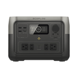 ECOFLOWEFR610EcoFlow River 2 Max | Estación de Energía Portátil 512Wh Litio LFP 4 AC 500 W (Max. 1000W) 1 USB - C 100W 3 USB - A 12W Cargador de Coche 8A a 12 o 24V Conectividad WiFi y Bluetooth (App) Carga Solar 220W Max ECOFLOW EFR610 - SILYMX