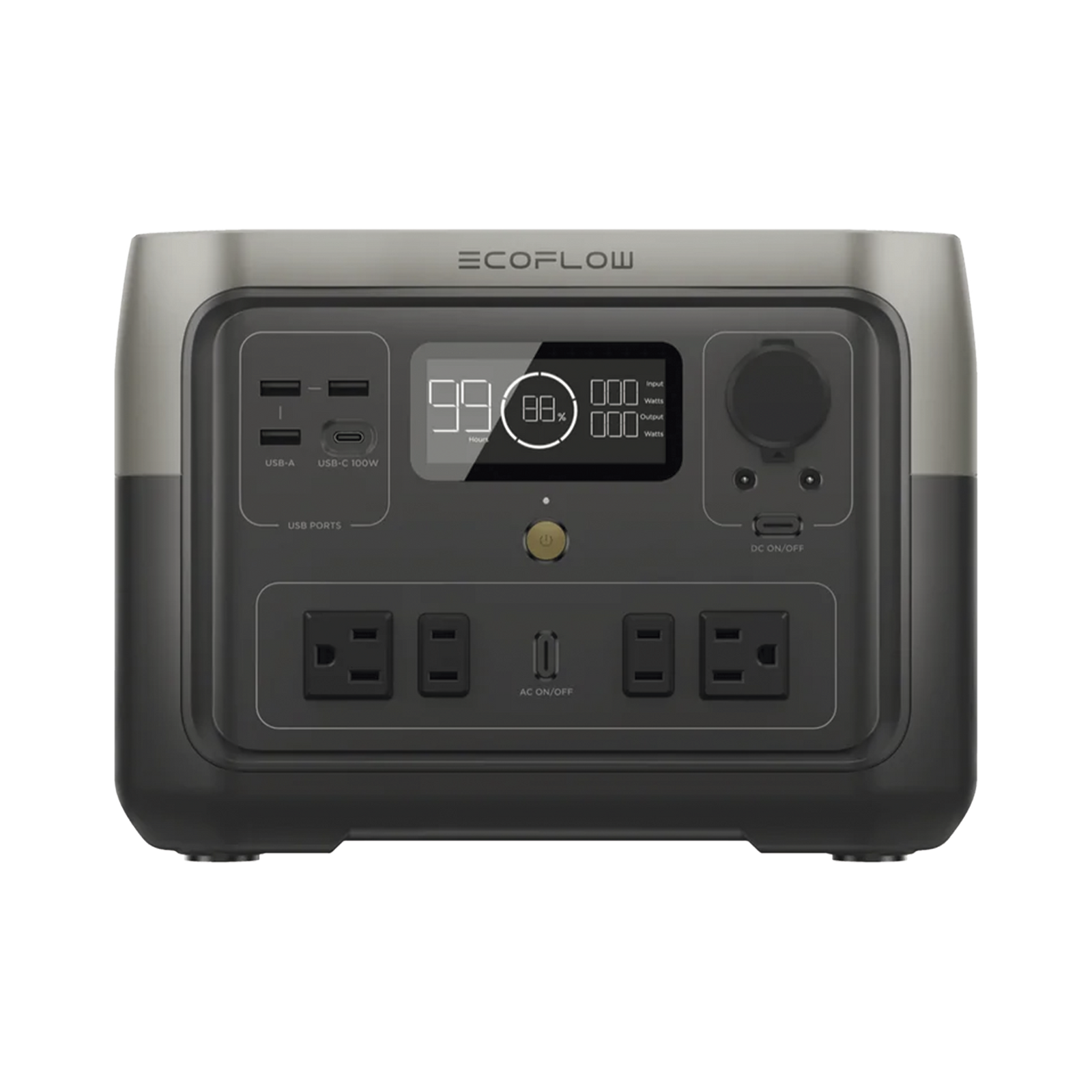 EcoFlow River 2 Max | Estación de Energía Portátil 512Wh Litio LFP 4 AC 500 W (Max. 1000W) 1 USB-C 100W 3 USB -A 12W Cargador de Coche 8A a 12 o 24V Conectividad WiFi y Bluetooth (App) Carga Solar 220W Max ECOFLOW EFR610 - SILYMX