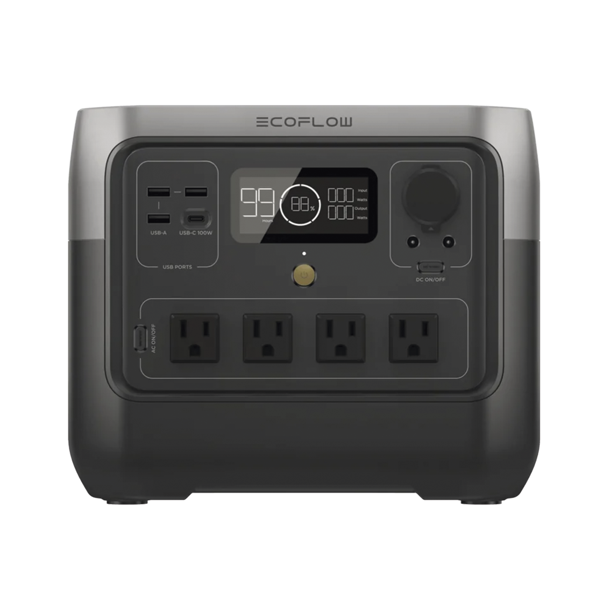 EcoFlow River 2 Pro | Estación de Energía Portátil 768Wh Litio LFP 4 AC 800W (Max. 1600W) 1 USB-C 100W 3 USB -A 12W Cargador de Coche 10A, 126W Max. Conectividad WiFi y Bluetooth (App) Carga Solar 220W Max ECOFLOW EFR620 - SILYMX