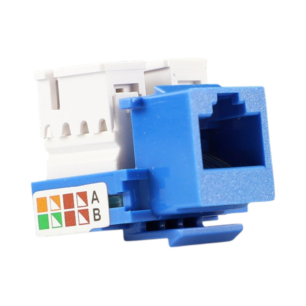 Conector Jack Enson Ens-jc6bl Cat6 Color Azul A 90 Grados Ponchado Con Pinzas Y Cubrepolvo - SILYMX