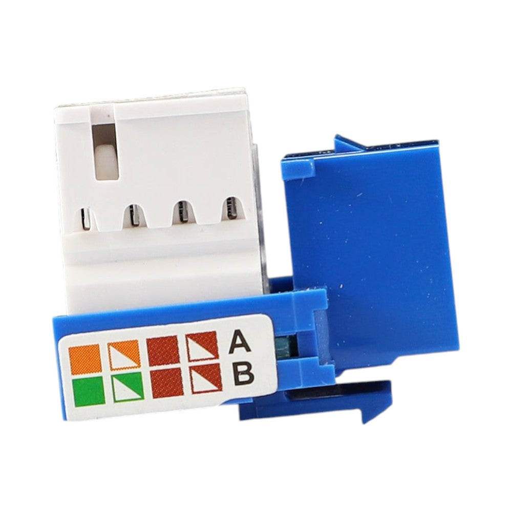 Conector Jack Enson Ens-jc6bl Cat6 Color Azul A 90 Grados Ponchado Con Pinzas Y Cubrepolvo - SILYMX