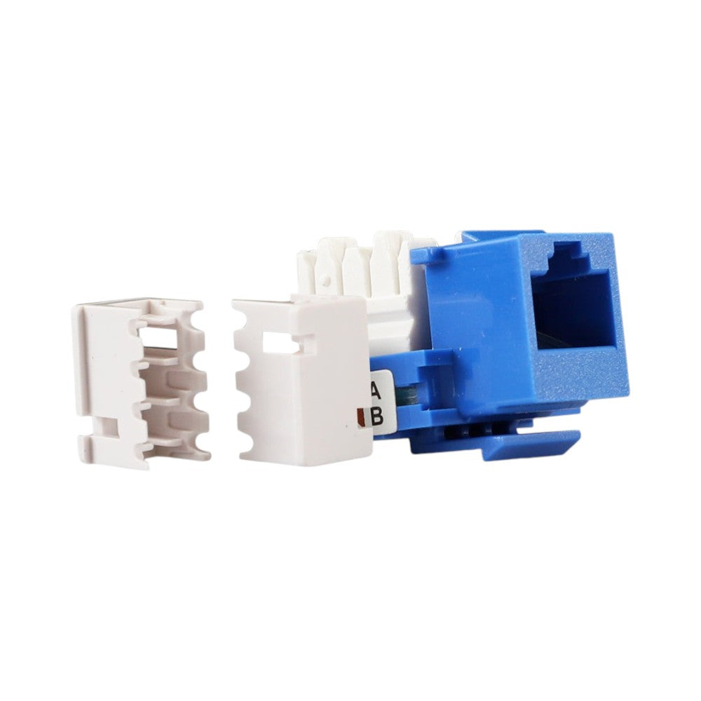 Conector Jack Enson Ens-jc6bl Cat6 Color Azul A 90 Grados Ponchado Con Pinzas Y Cubrepolvo - SILYMX
