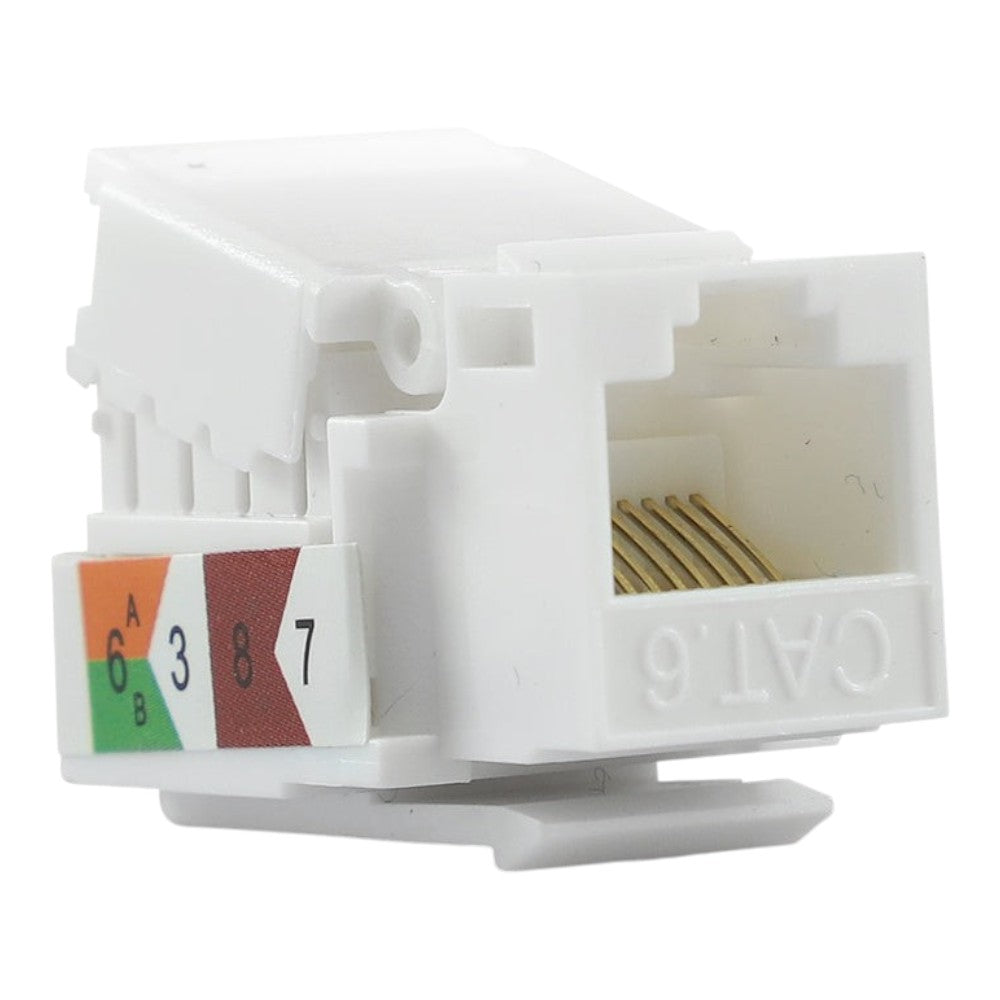 Conector Jack Enson Ens-jtl6wh Cat6 Color Blanco A 90 Grados Ponchado Facil Sin Pinzas Y Cubrepolvo - SILYMX