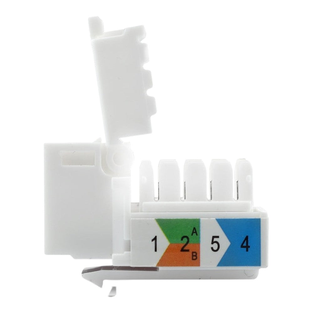 Conector Jack Enson Ens-jtl6wh Cat6 Color Blanco A 90 Grados Ponchado Facil Sin Pinzas Y Cubrepolvo - SILYMX