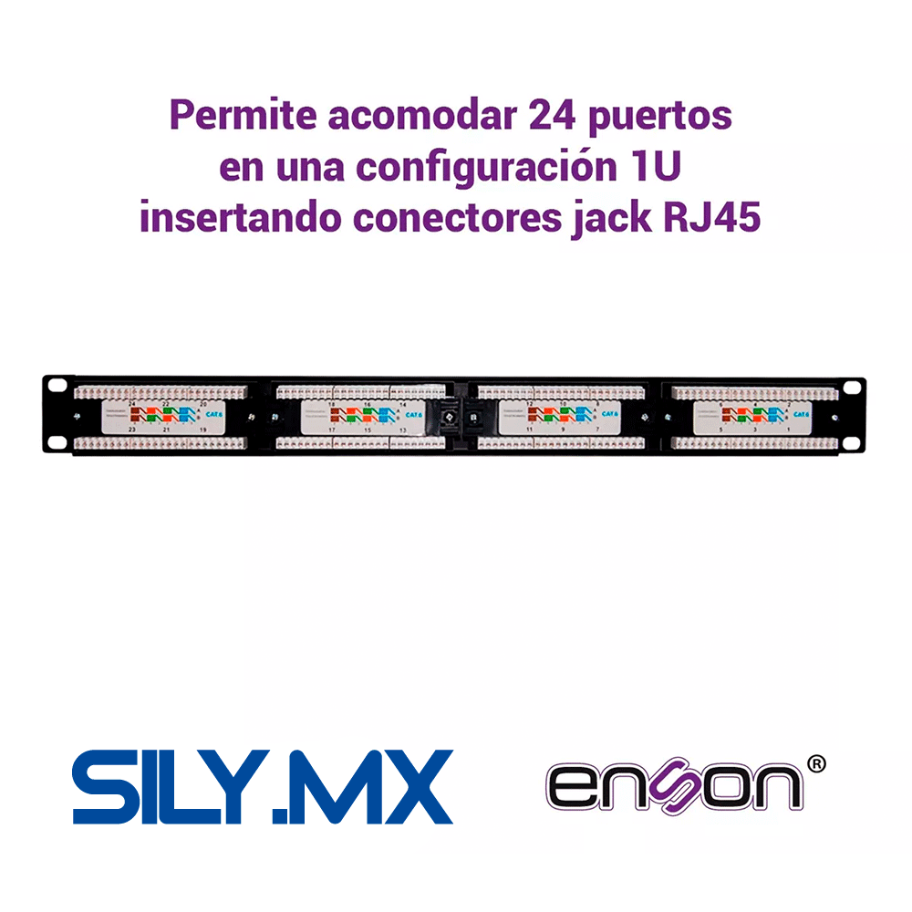 Patch Panel Cat6 De 24 Puertos Enson ENS-PA24P6 - SILYMX