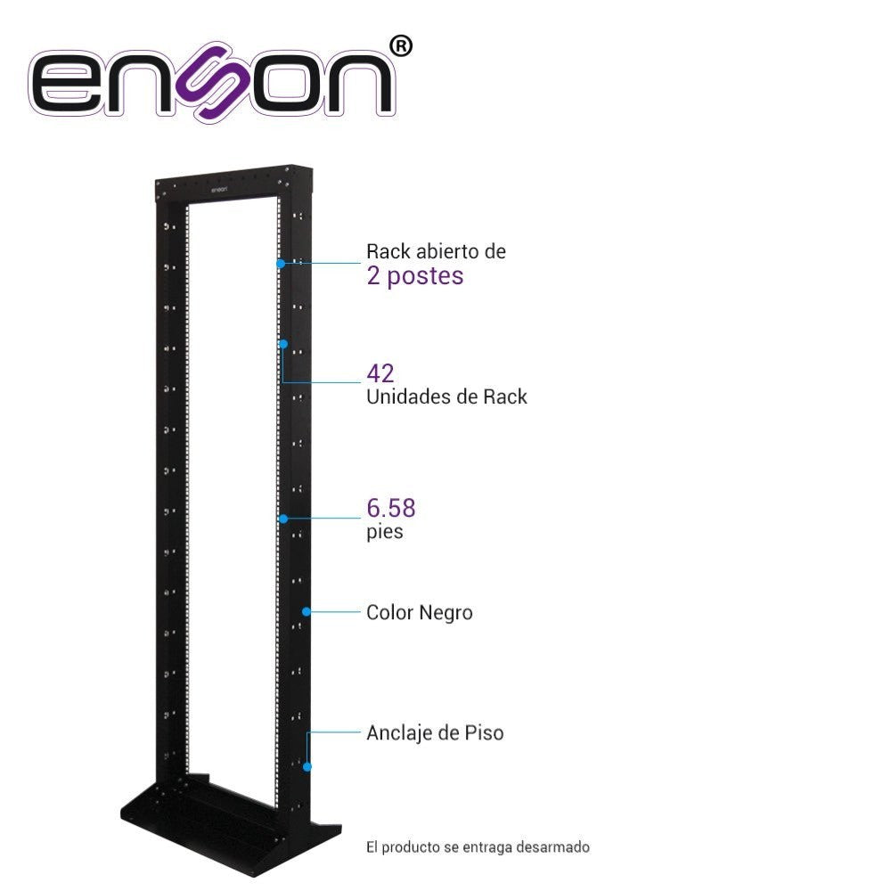 Rack Vertical De 42ur Dos Postes Empotrable Ideal Para Montaje De Equipos de Red Y Cableado Estructurado - SILYMX