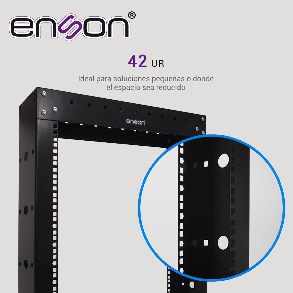 Rack Vertical De 42ur Dos Postes Empotrable Ideal Para Montaje De Equipos de Red Y Cableado Estructurado - SILYMX