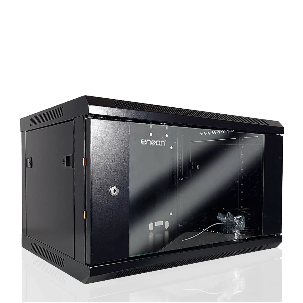 Gabinete De Pared Enson 6ur Puerta De Cristal Templado Con Cerradura Ensamblado 600x450x368mm ENS-RKGB6U - SILYMX