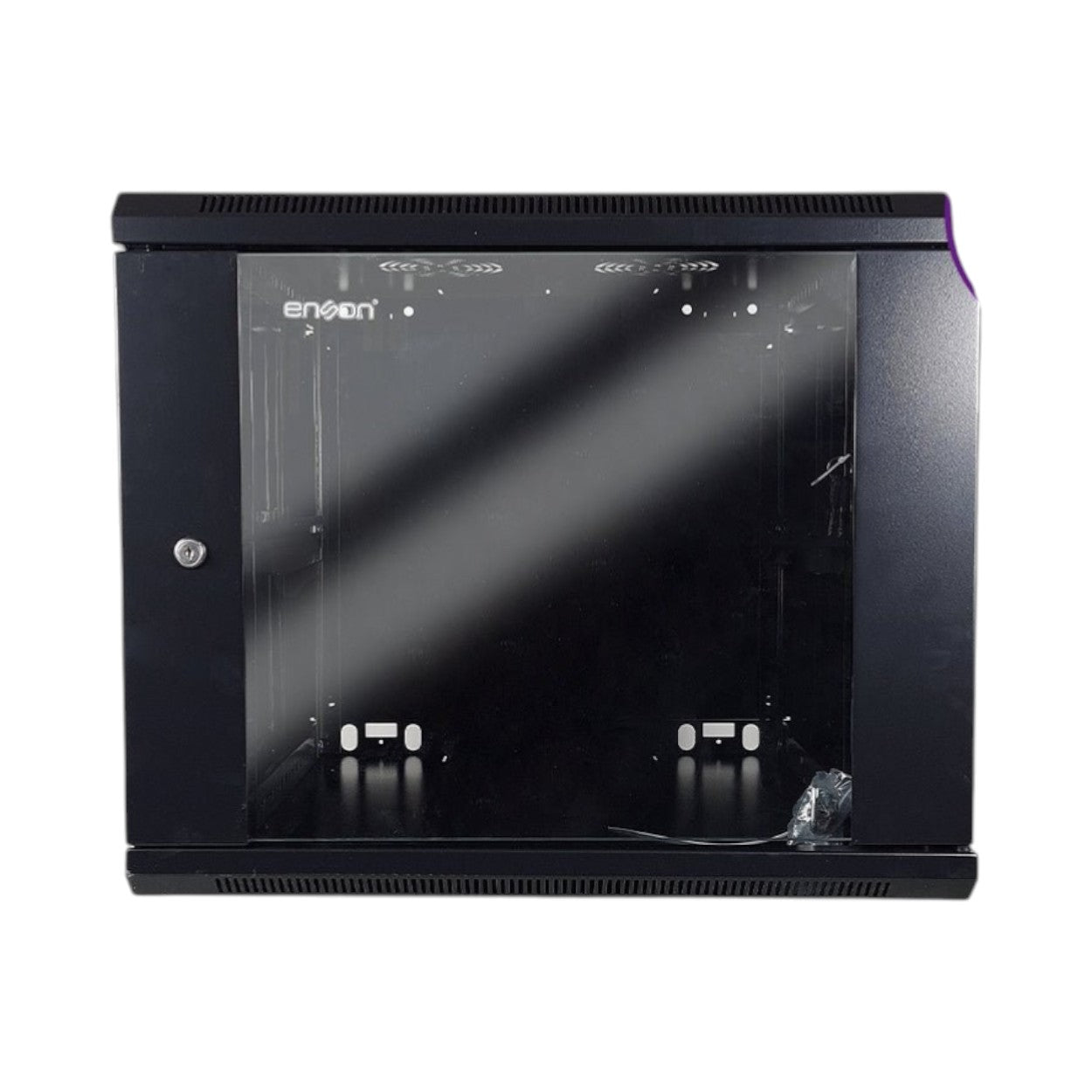 Gabinete De Pared 9ur Puerta Frontal De Cristal Templado Con Cerradura De Seguridad Ranuras De Ventilacion En La Parte Superior Para 2 Ventiladores - SILYMX