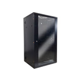 Gabinete De Piso/pared 22u Puerta Frontal De Cristal Templado Con Cerradura De Seguridad Puerta Trasera Abatible Ranuras De Ventilacion - SILYMX