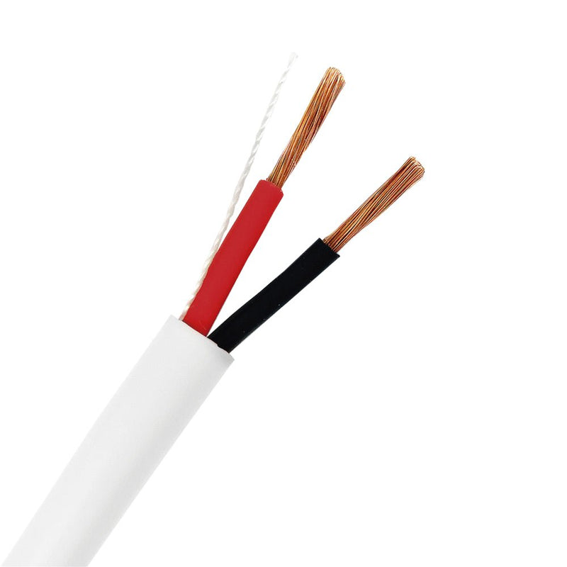 Bobina de 152 Metros 16AWG 2 Conductores Cable Profesional de ALTA FIDELIDAD 100% Cobre Interior Color Blanco Libre de Oxígeno Para Aplicaciones de Audio, Control de Acceso y Automatización EP-1602/500 - SILYMX