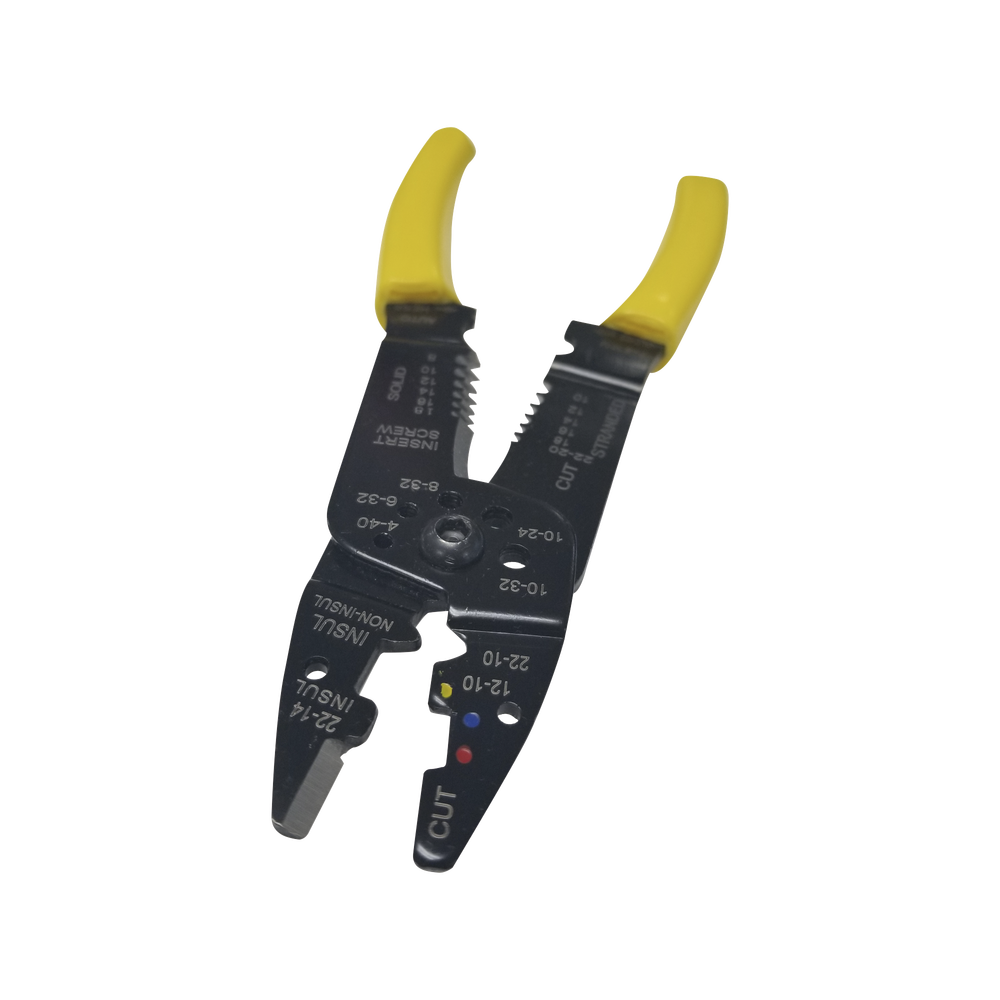 Pinza Cortacables Pelacables 10 a 22 AWG con Plegador de Conectores EP204B - SILYMX