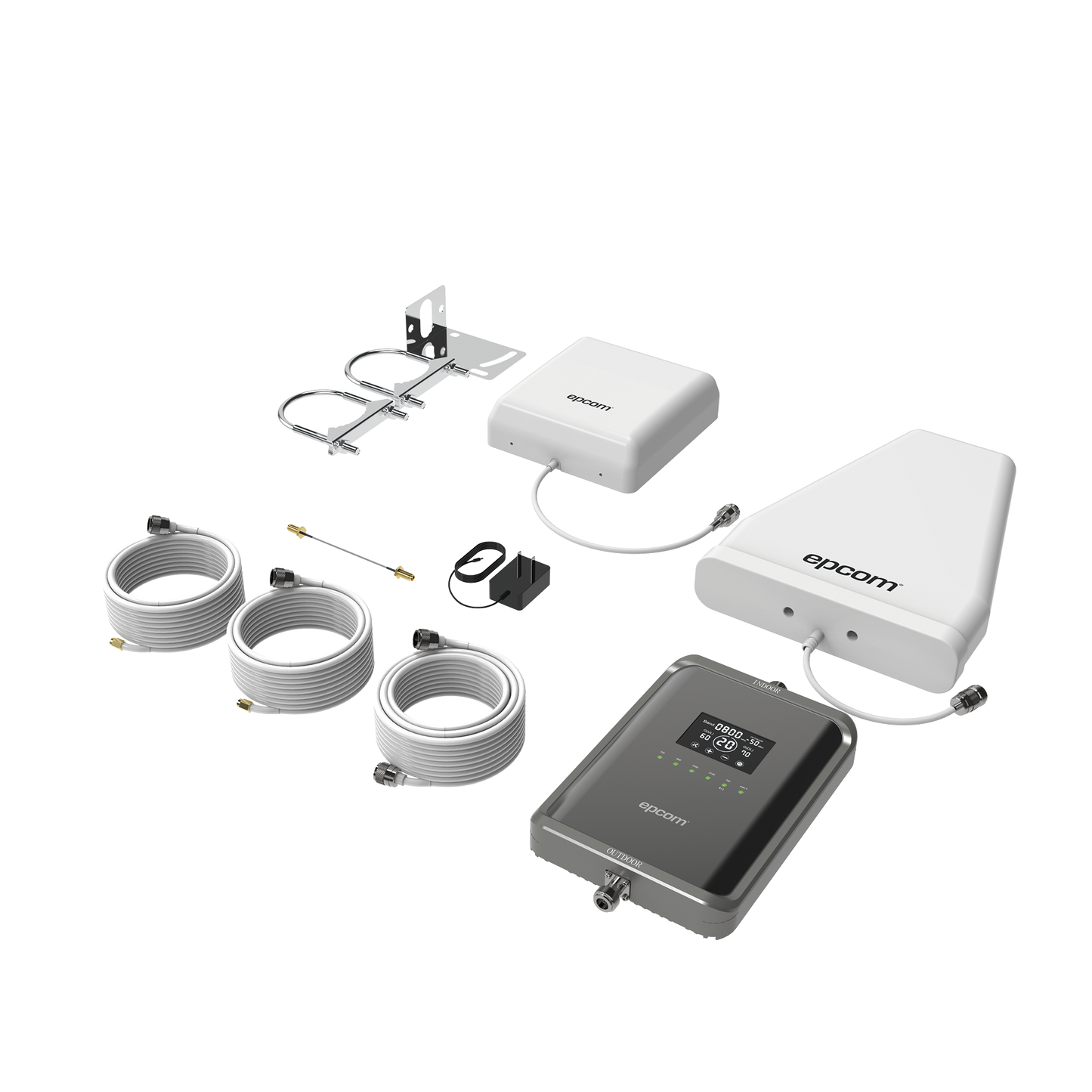 Kit Amplificador de Señal Celular 5G Mejora las llamadas y VoLTE tecnologías 2G, 3G, 4G y 5G TELCEL, AT&T, MOVISTAR y OMV de Altán hasta 2 espacios de 250 m2 EP-5G-PBS - SILYMX