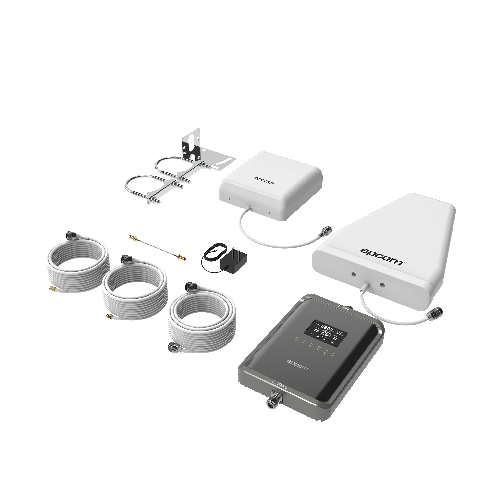 Kit Amplificador de Señal Celular 5G Mejora las llamadas y VoLTE tecnologías 2G, 3G, 4G y 5G TELCEL, AT&T, MOVISTAR y OMV de Altán hasta 2 espacios de 250 m2 EP-5G-PBS - SILYMX