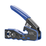 Herramienta de Corte y Terminado de Plugs Pass Through RJ45, Acero al Carbón y Mango Ergonómico ABS + TPR - SILYMX