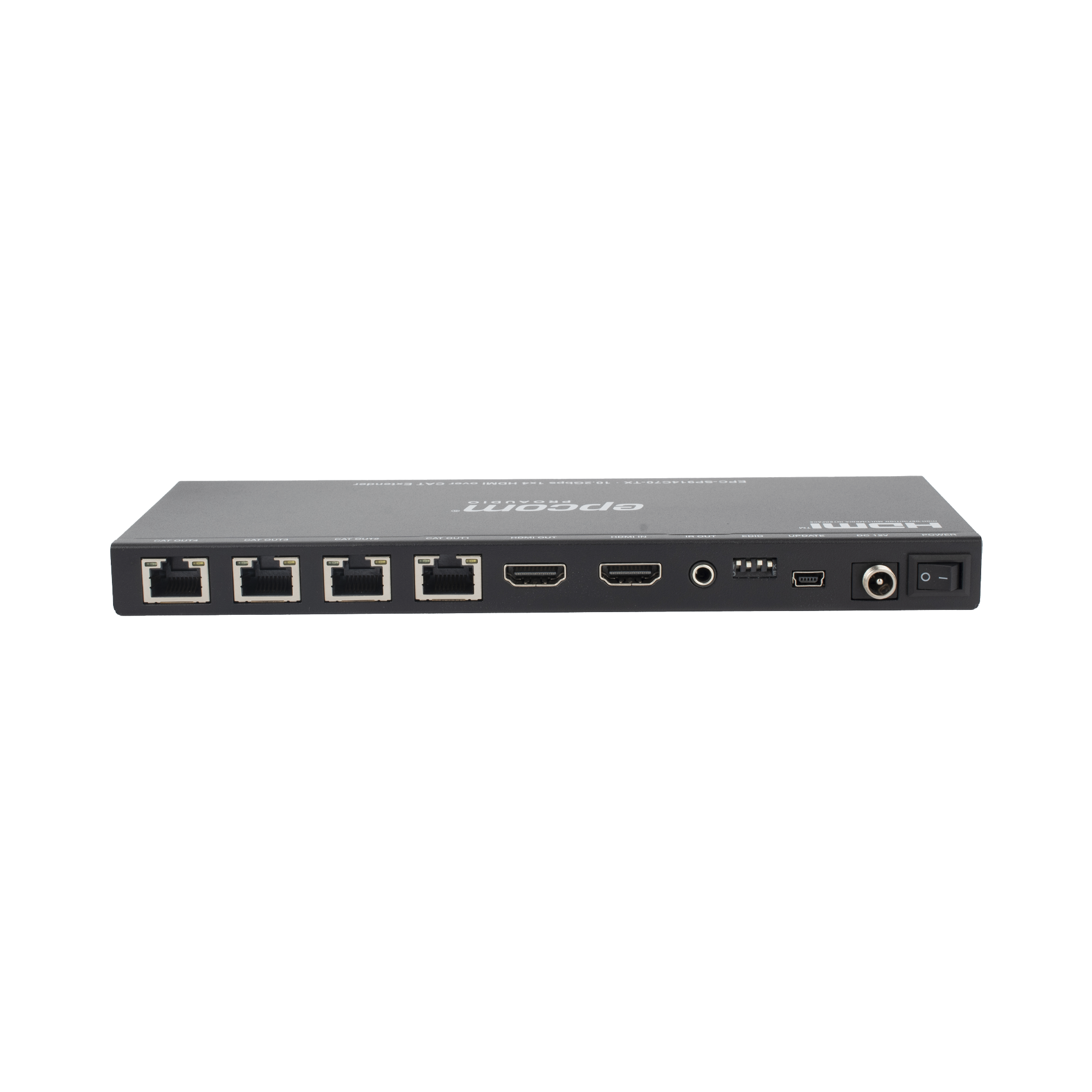 Splitter HDMI 1x4 EPCOM PROAUDIO · Extensor Cat6 · 4K@30Hz · 1080p@60Hz · PoC · 4:4:4 - SILYMX