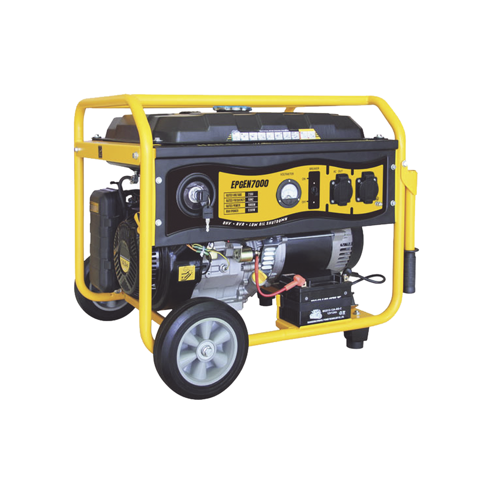 Generador a Gasolina con Encendido Automático con fallo a CFE 6.5KW Jaula con Ruedas para Fácil Traslado EPGEN7000ATS