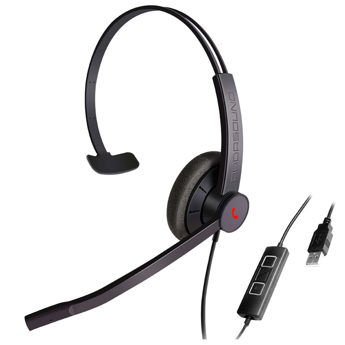 Diadema UC control llamada mute y vol conexión por USB Monoaural EPIC 301 - SILYMX