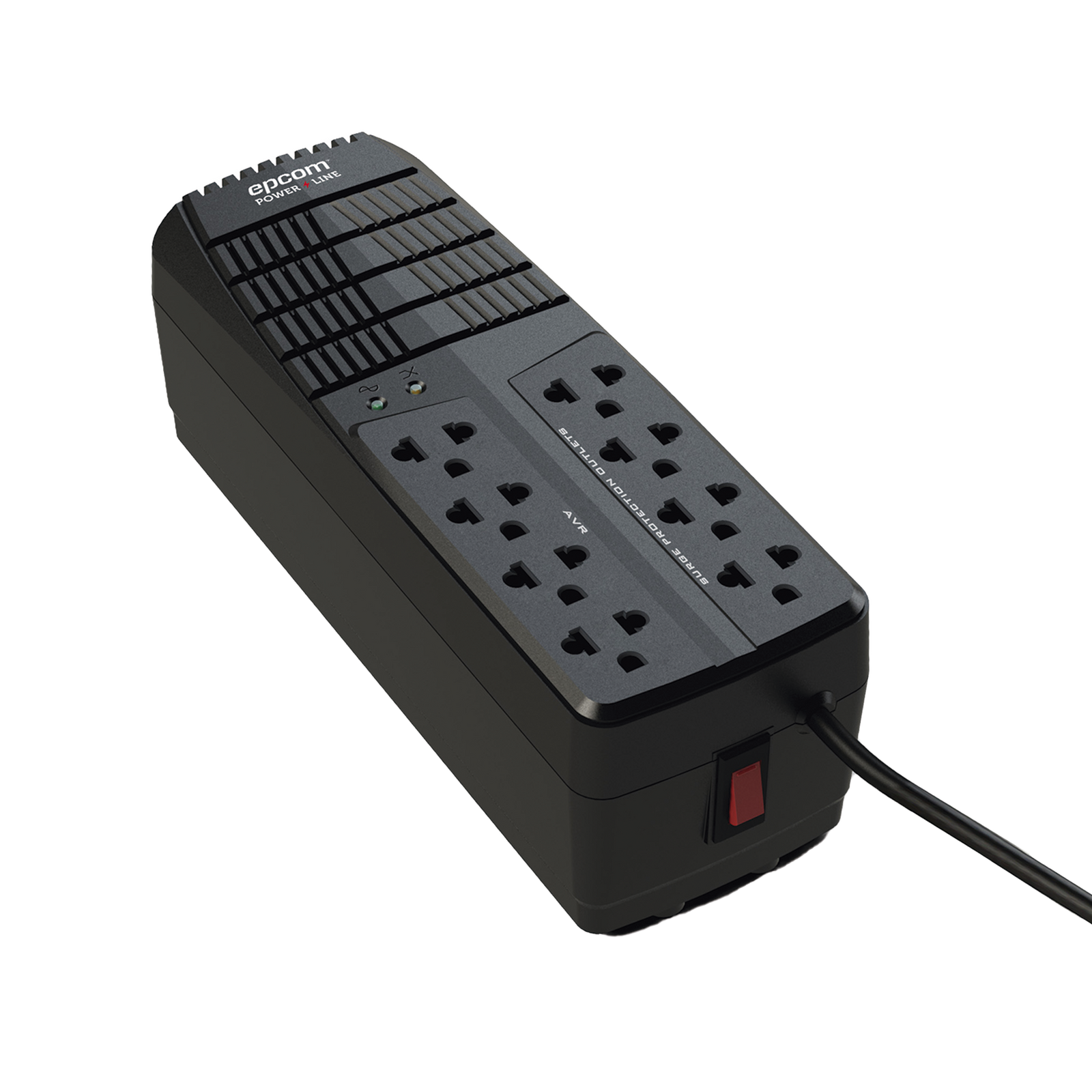 Regulador de Voltaje 2000 VA-1000 W 4 Contactos con AVR 4 Contactos con Supresor de Picos Protección RJ11 EPCOM POWERLINE EPL2000AVR - SILYMX