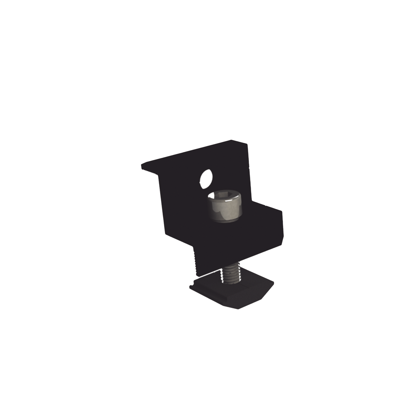 Sujetador final anodizado negro 30 mm y 35 mm para montaje de paneles solares en riel 5 y 8 EPCOM POWERLINE EPLECN230/35B - SILYMX