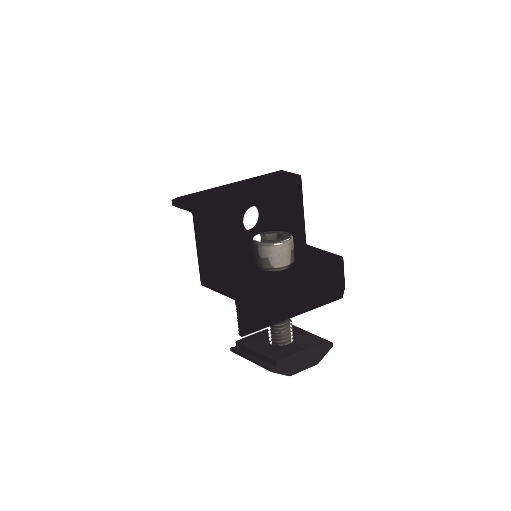 Sujetador final anodizado negro 30 mm y 35 mm para montaje de paneles solares en riel 5 y 8 EPCOM POWERLINE EPLECN230/35B - SILYMX