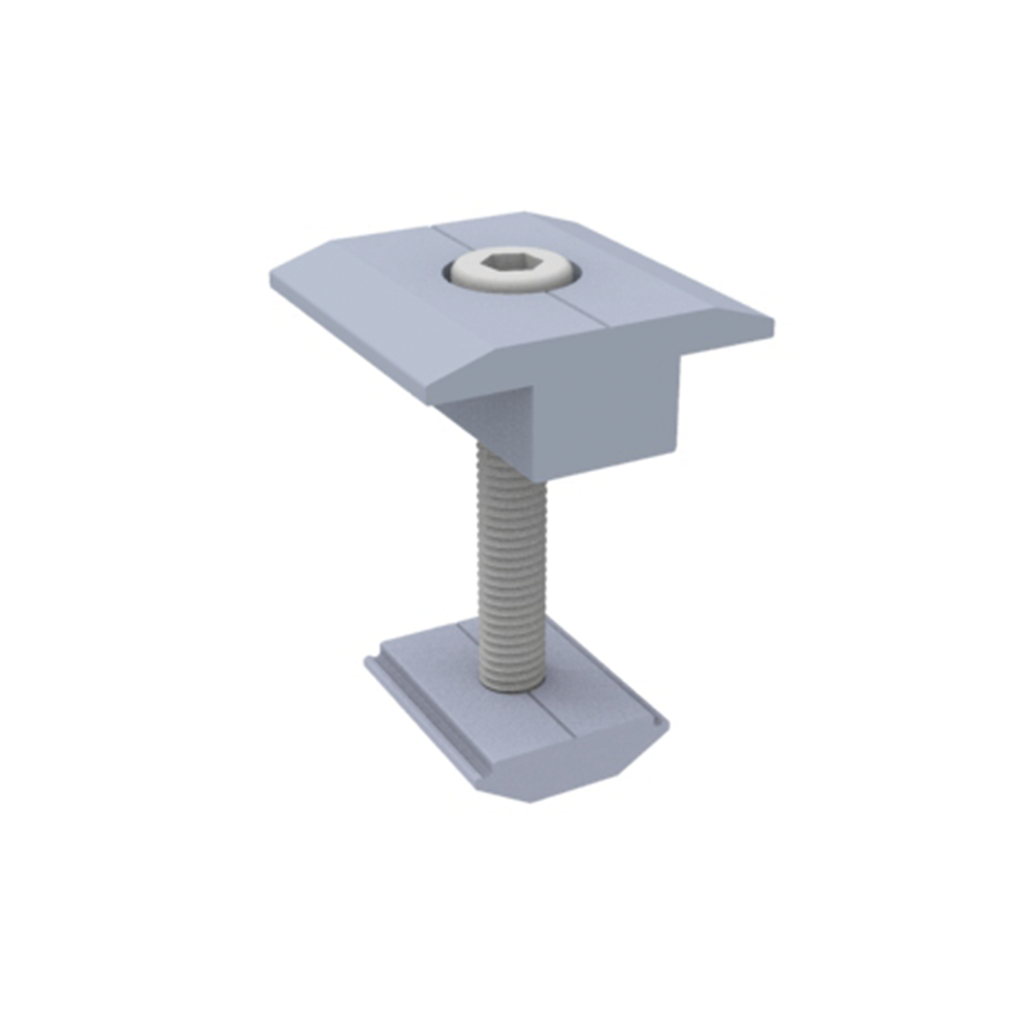Sujetador Intermedio 35 mm para montaje de paneles solares en riel 5 Y 8 EPCOM POWERLINE EPL-MCN2-35R - SILYMX
