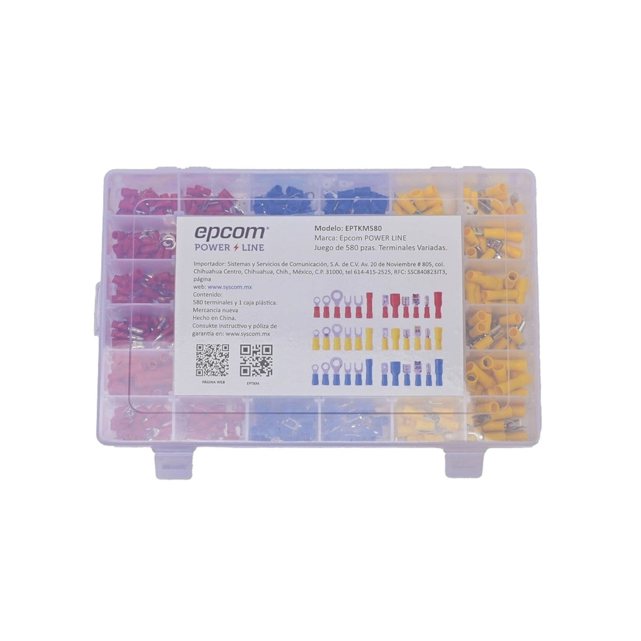 Terminales Variadas con Forro y Caja de Almacenamiento Juego de 580 pzas EP-TKM-580 - SILYMX