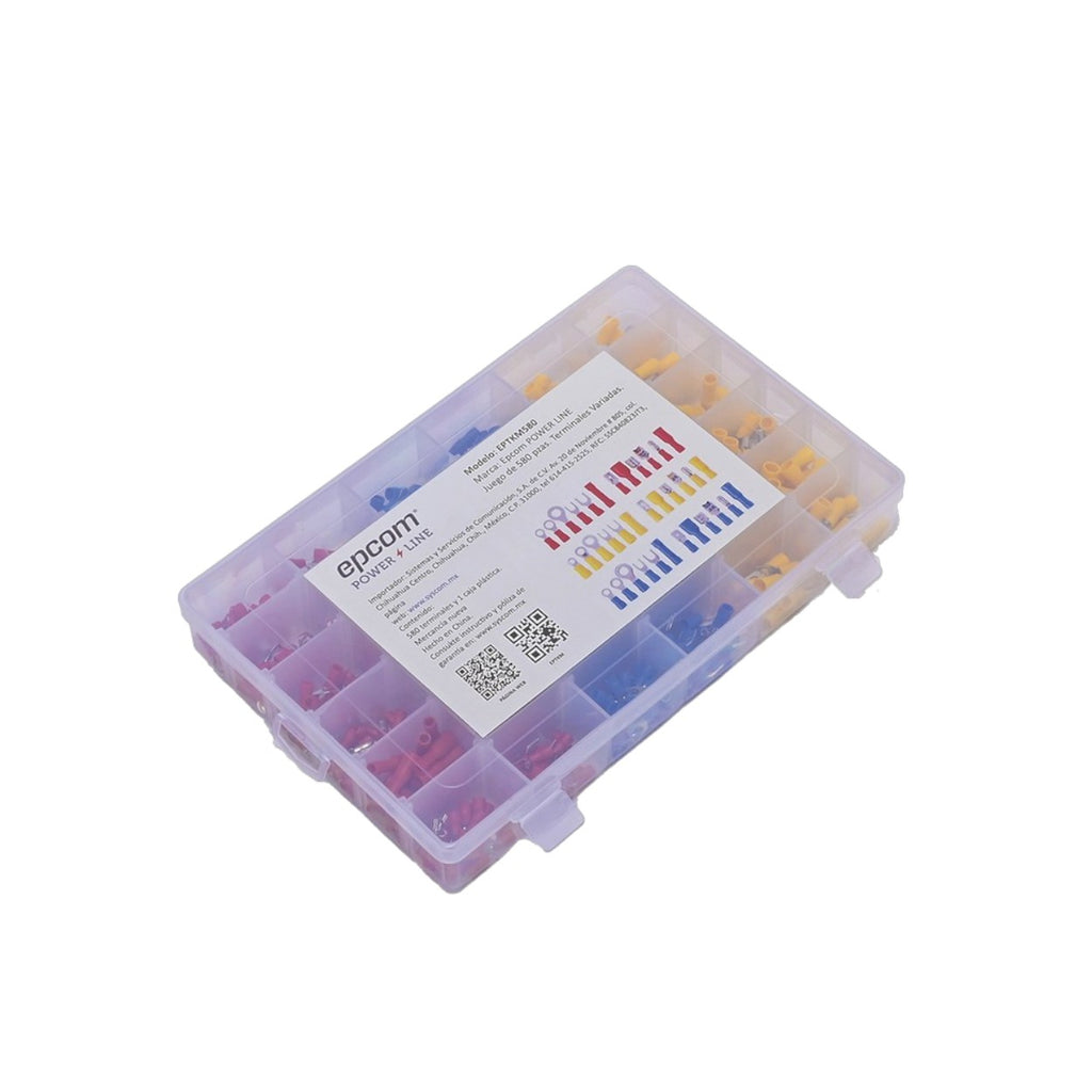 Terminales Variadas con Forro y Caja de Almacenamiento Juego de 580 pzas EP-TKM-580 - SILYMX