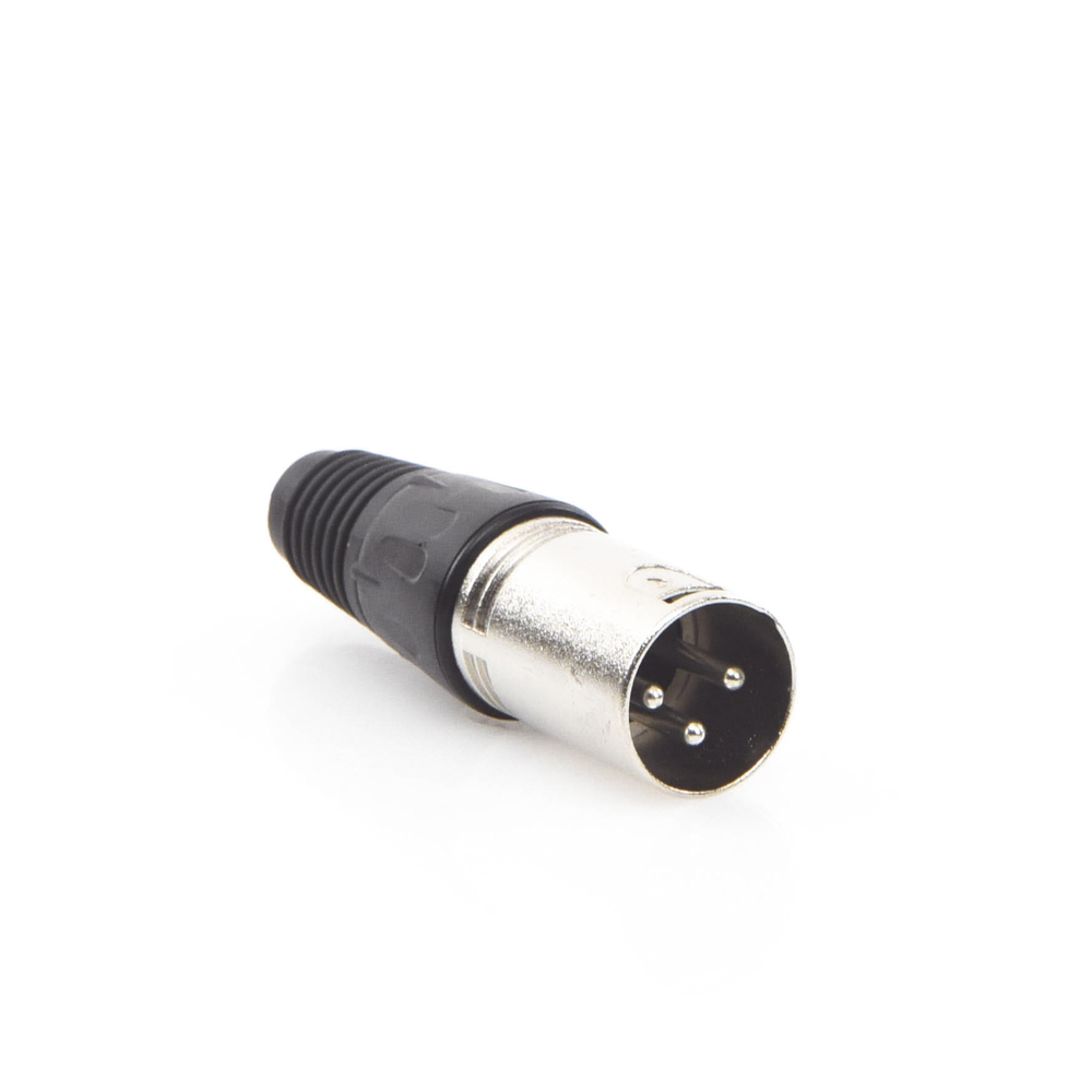 Conector XLR 3 Pines Macho Ideal para Conexiones de Micrófonos, Mezcladoras, Equipo de Audio Profesional EP-XLRM