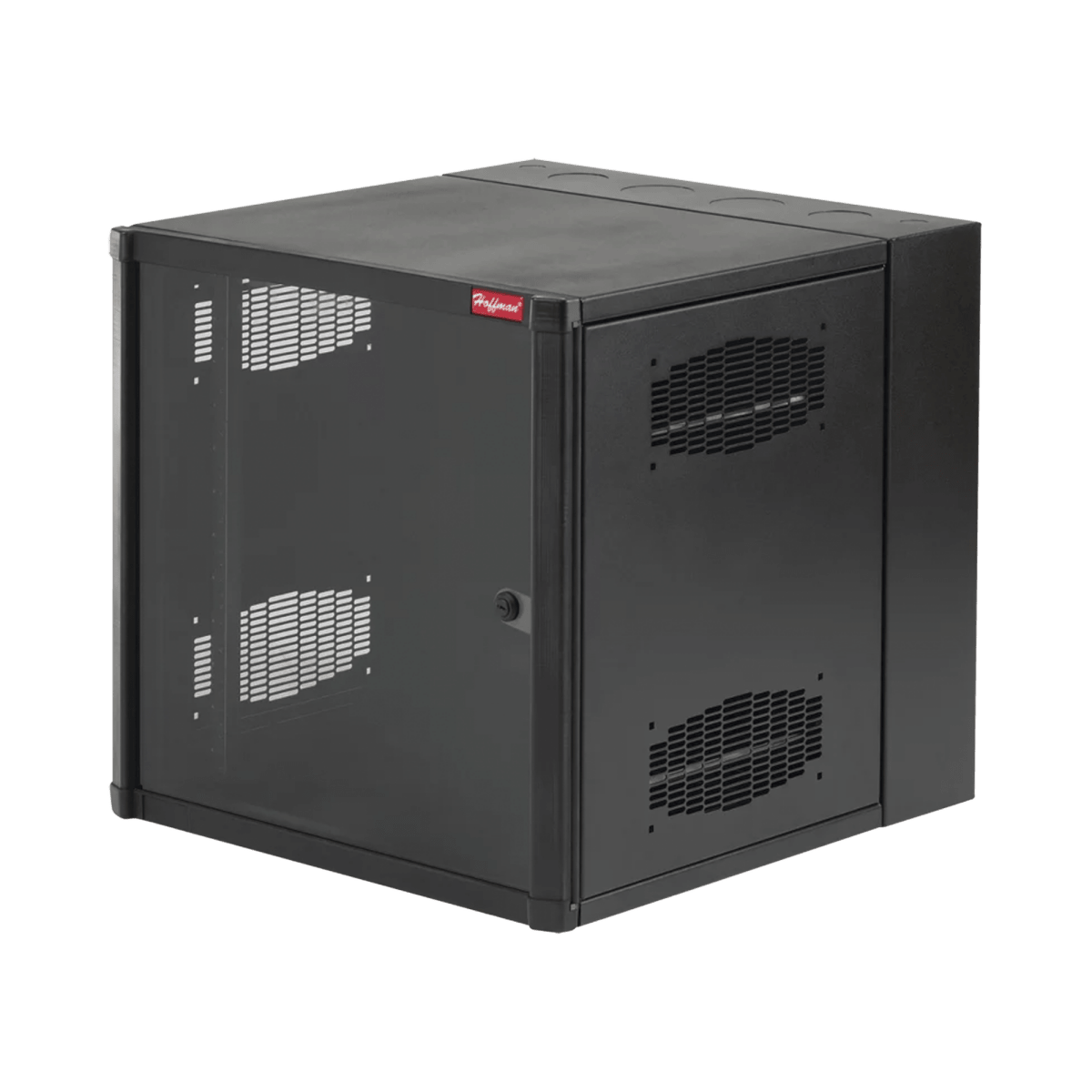 Racks CerradosHOFFMANEWMW482425Gabinete AccessPlus 26 UR de Montaje en Pared de 19in, Rieles Numerados y Roscados 10 - 32, Puerta con Ventana de Seguridad, 600 mm de Ancho, 637 mm de Profundidad, Color Negro - SILYMX