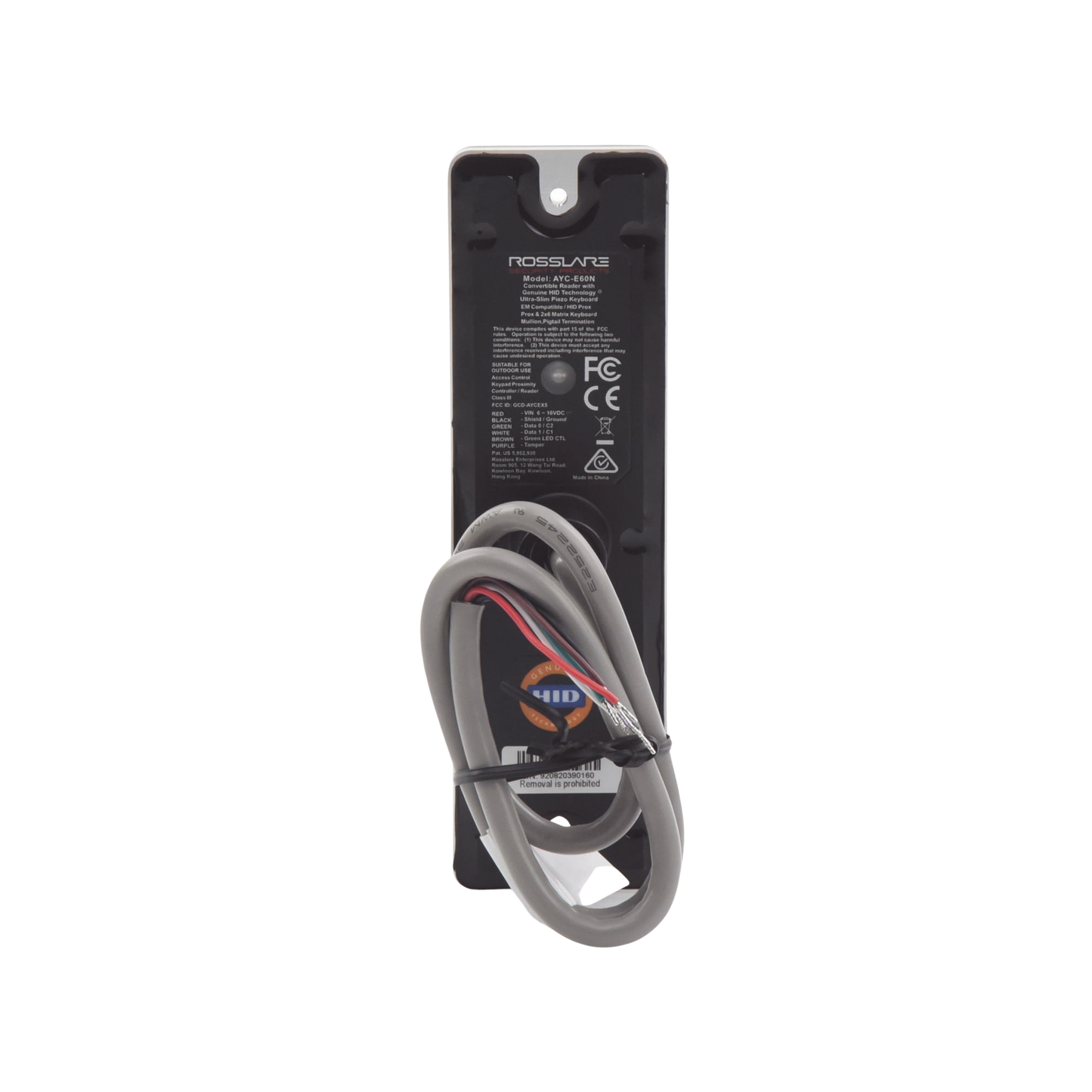 Lector ultra delgado de proximidad con teclado, capacidad de lectura de tarjetas ROSSLARE y HID 125 Khz EY-C60N - SILYMX