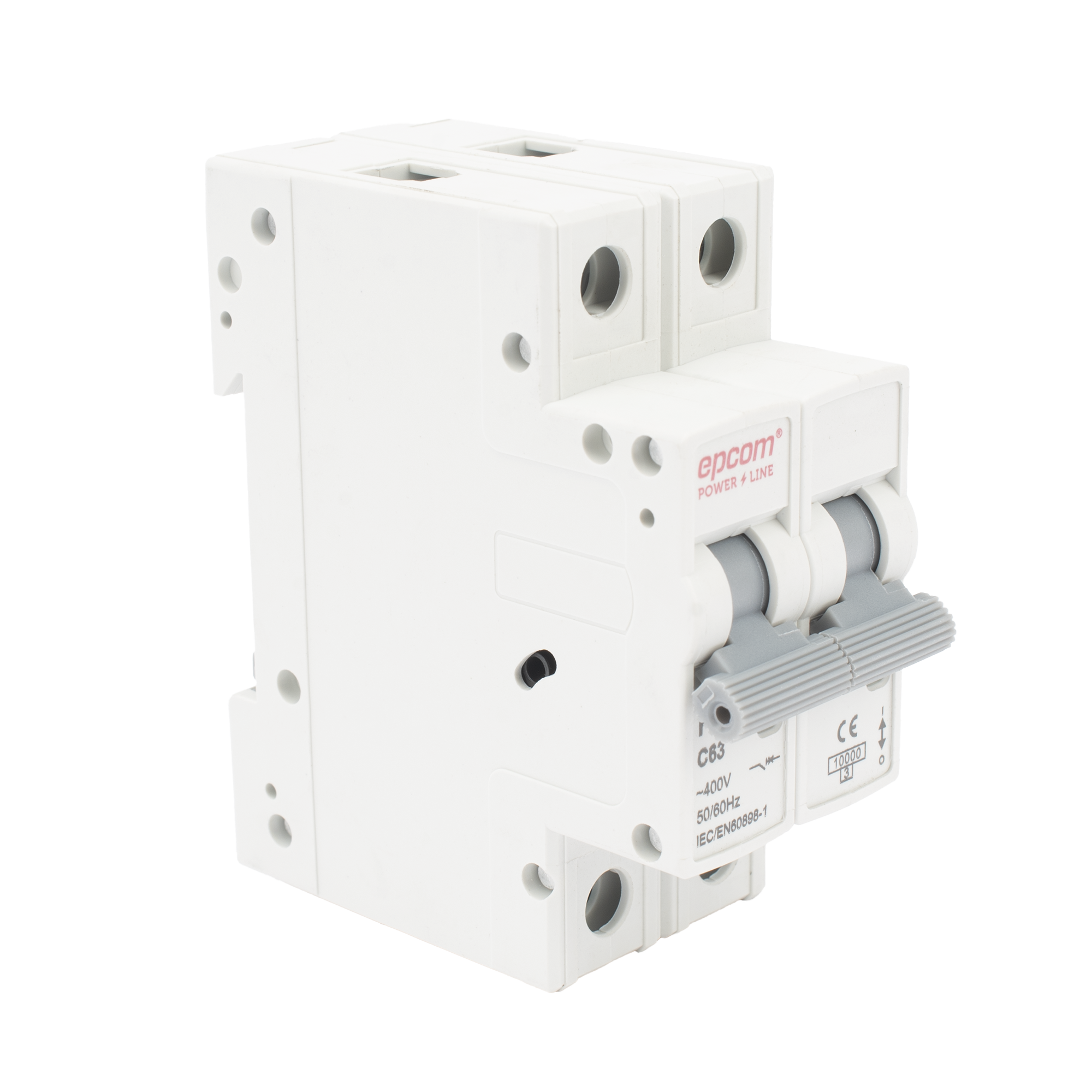 Protección Térmica/ Interruptor 2P, 63 A,  Corriente Alterna  400 Vca para Aplicación Fotovoltaica Montaje Riel DIN