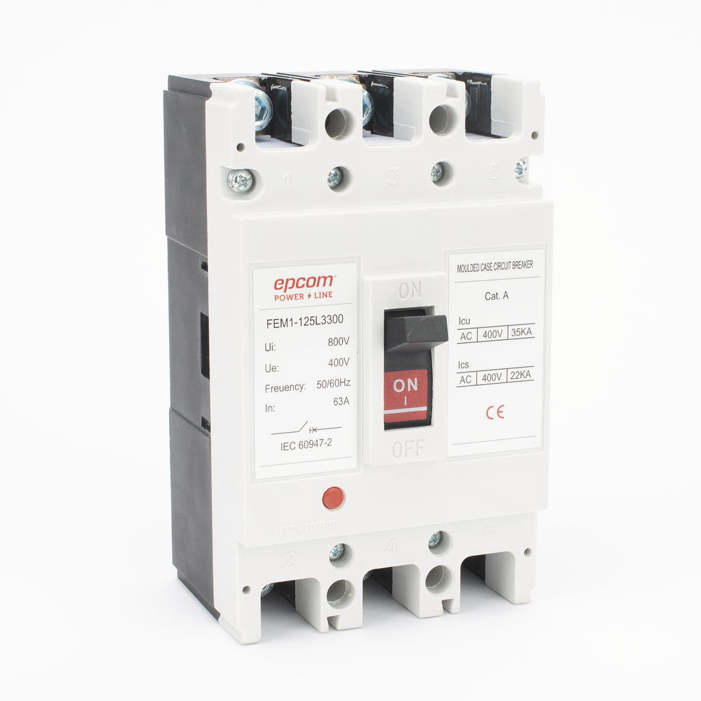 Protección Térmica 3P, 125A,  Corriente Alterna  690 V CA Trifásica EPCOM POWERLINE FEM11253P125A - SILYMX