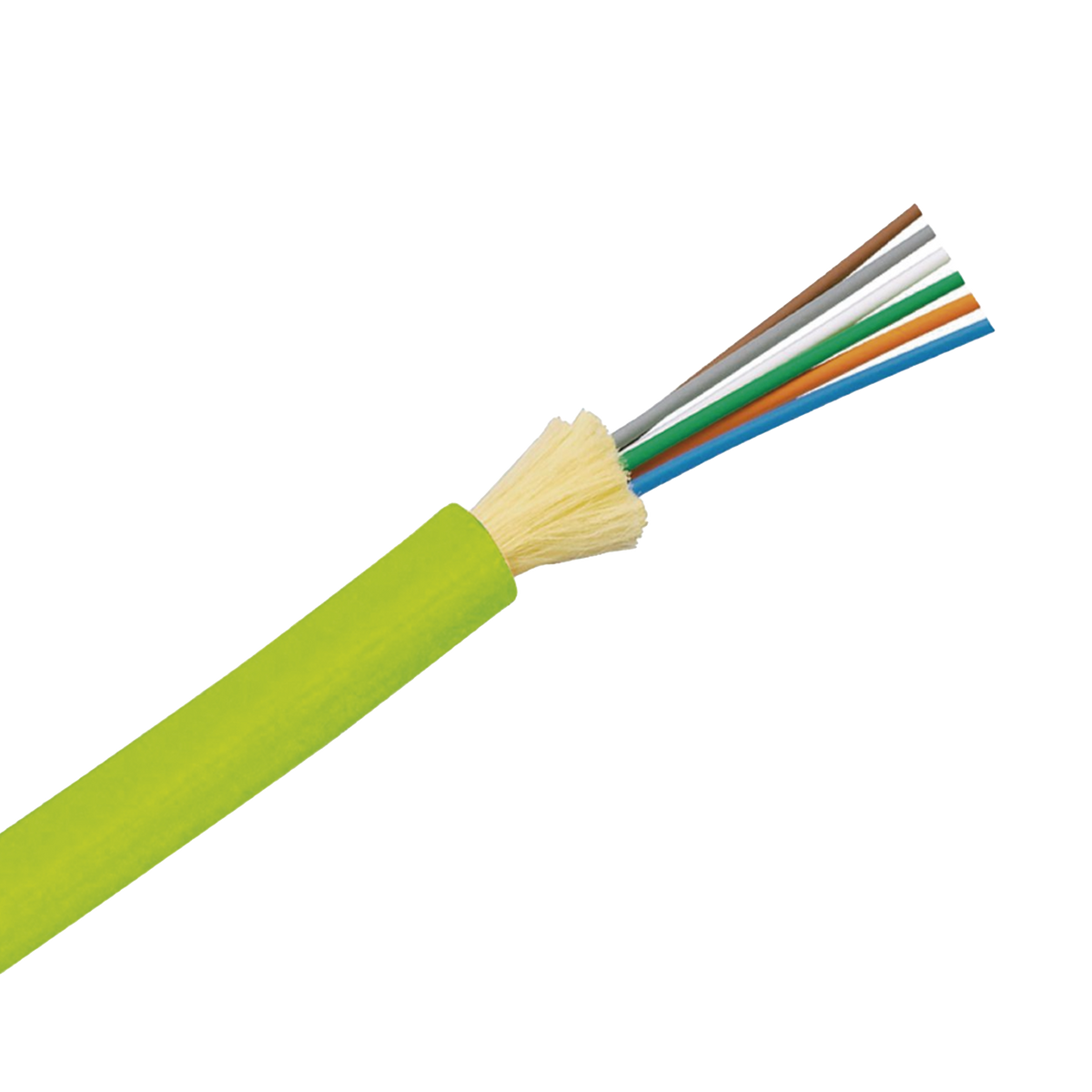 Cable de Fibra Óptica / 6 Hilos / Multimodo OM5 50/125 / Tight Buffer 900μm / OFNP Plenum / 2 pies (0.6 m) Marcado