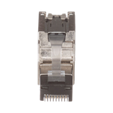 Plug RJ45 Blindado Instalación Recta Terminación en Campo Certificable Compatible con Cat5e Cat6 y Cat6A Color Plata FPS6X88MTG - SILYMX
