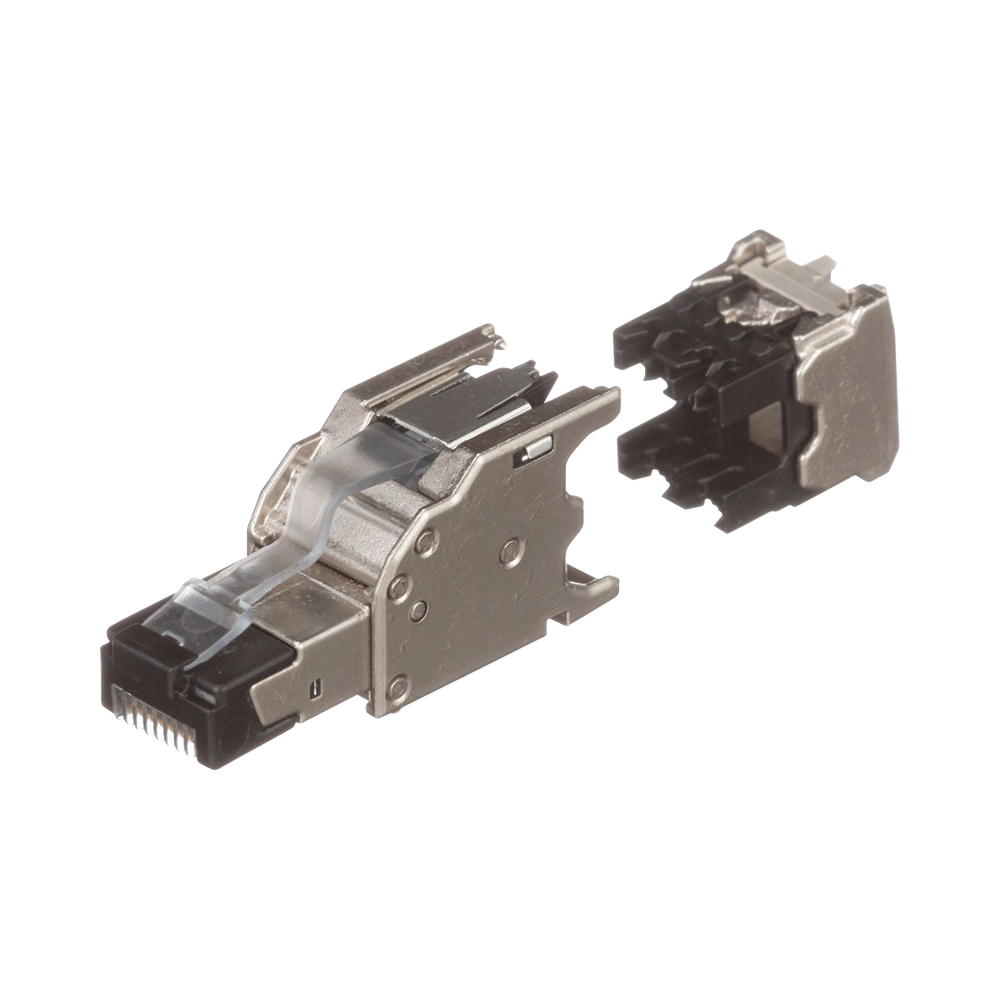 Plug RJ45 Blindado Instalación Recta Terminación en Campo Certificable Compatible con Cat5e Cat6 y Cat6A Color Plata FPS6X88MTG - SILYMX