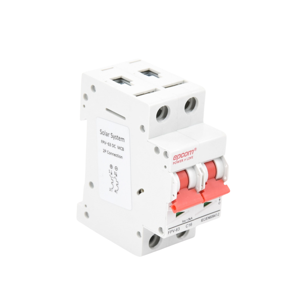 Protección Térmica 2P 16A Corriente Directa 800 Vcc para Aplicación Fotovoltaica Montaje Riel DIN FPV63 - SILYMX