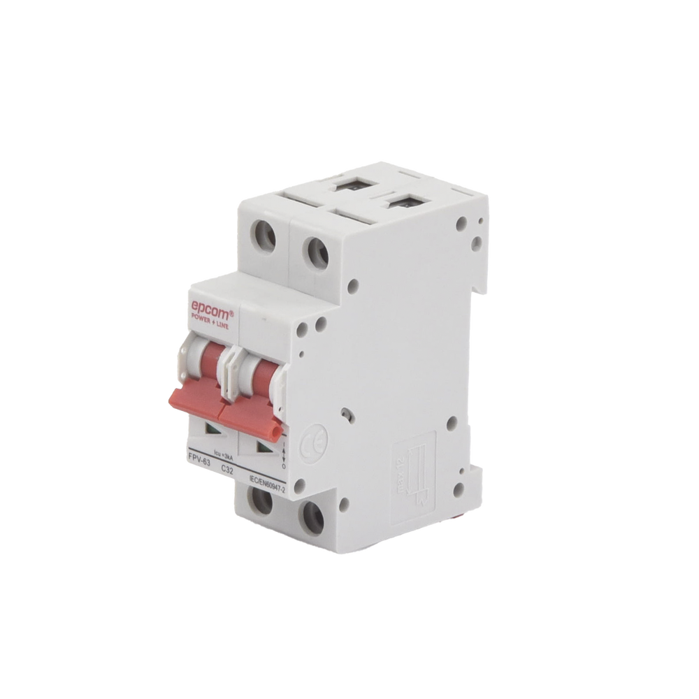 Protección Térmica Interruptor 2P 32 A Corriente Directa 800 Vcc para Aplicación Fotovoltaica Montaje Riel DINFPV632PC32 - SILYMX