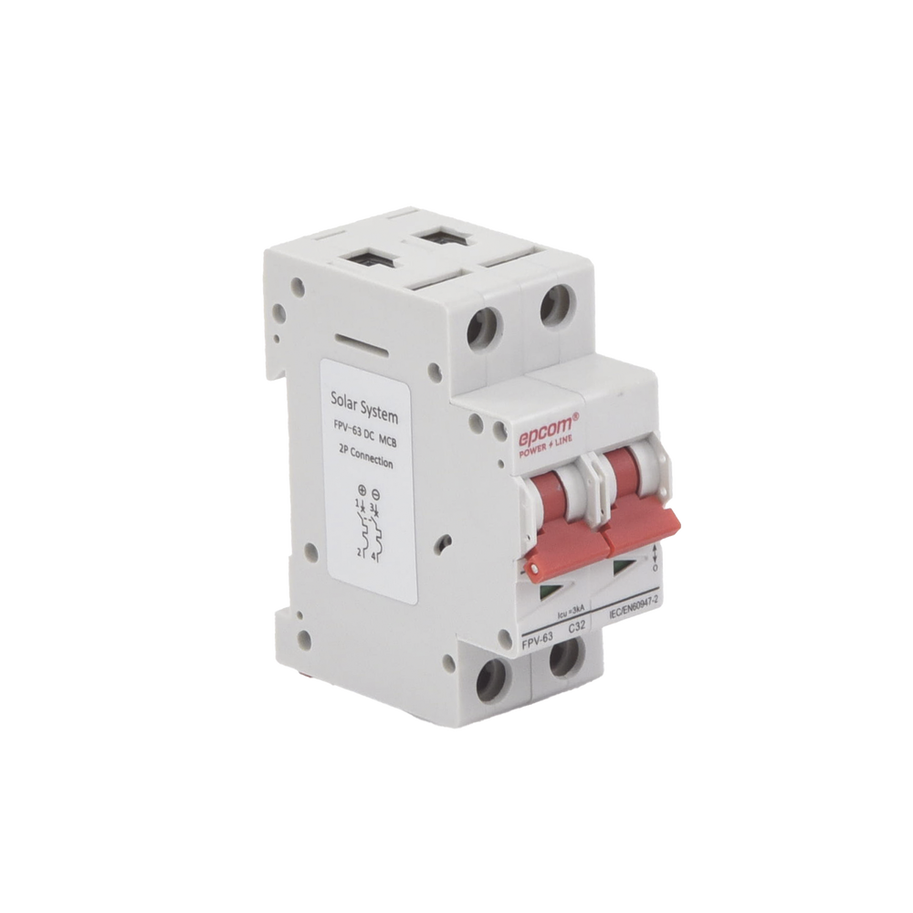 Protección Térmica Interruptor 2P 32 A Corriente Directa 800 Vcc para Aplicación Fotovoltaica Montaje Riel DINFPV632PC32 - SILYMX