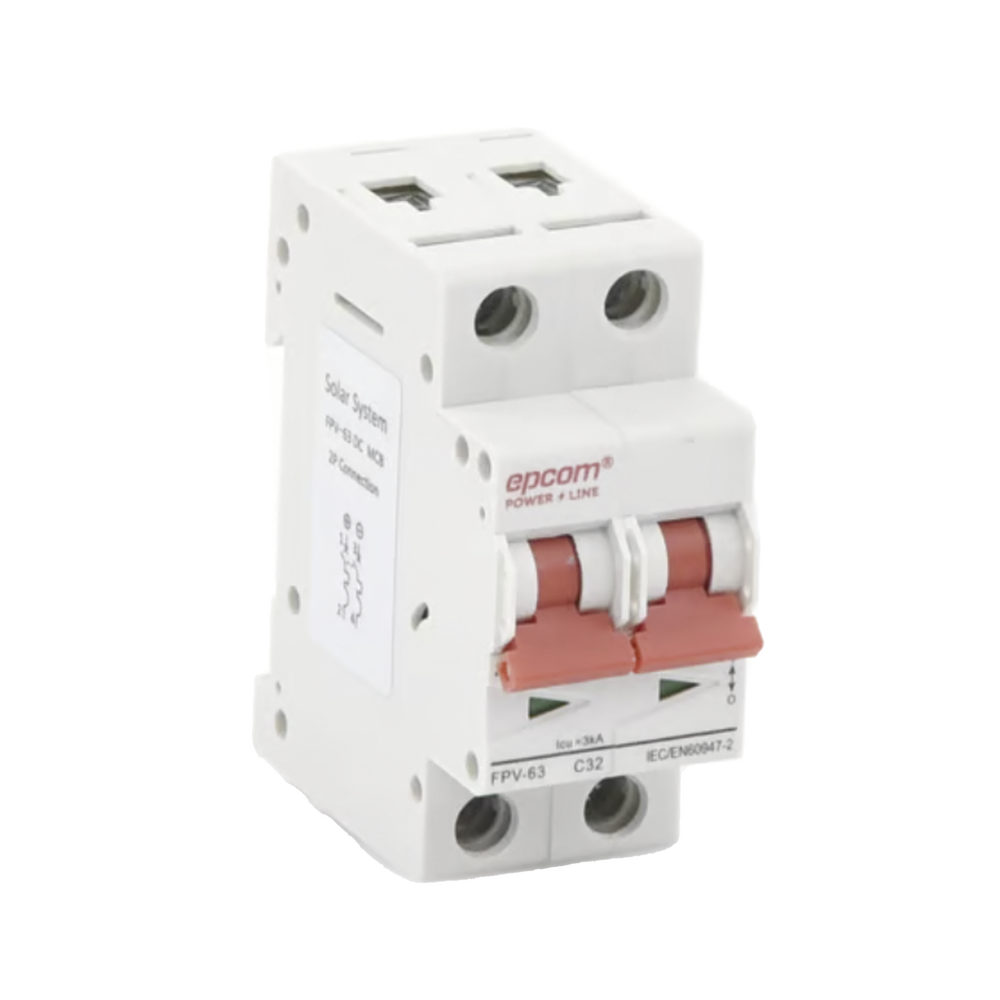 Protección Térmica Interruptor 2P 32 A Corriente Directa 800 Vcc para Aplicación Fotovoltaica Montaje Riel DINFPV632PC32 - SILYMX