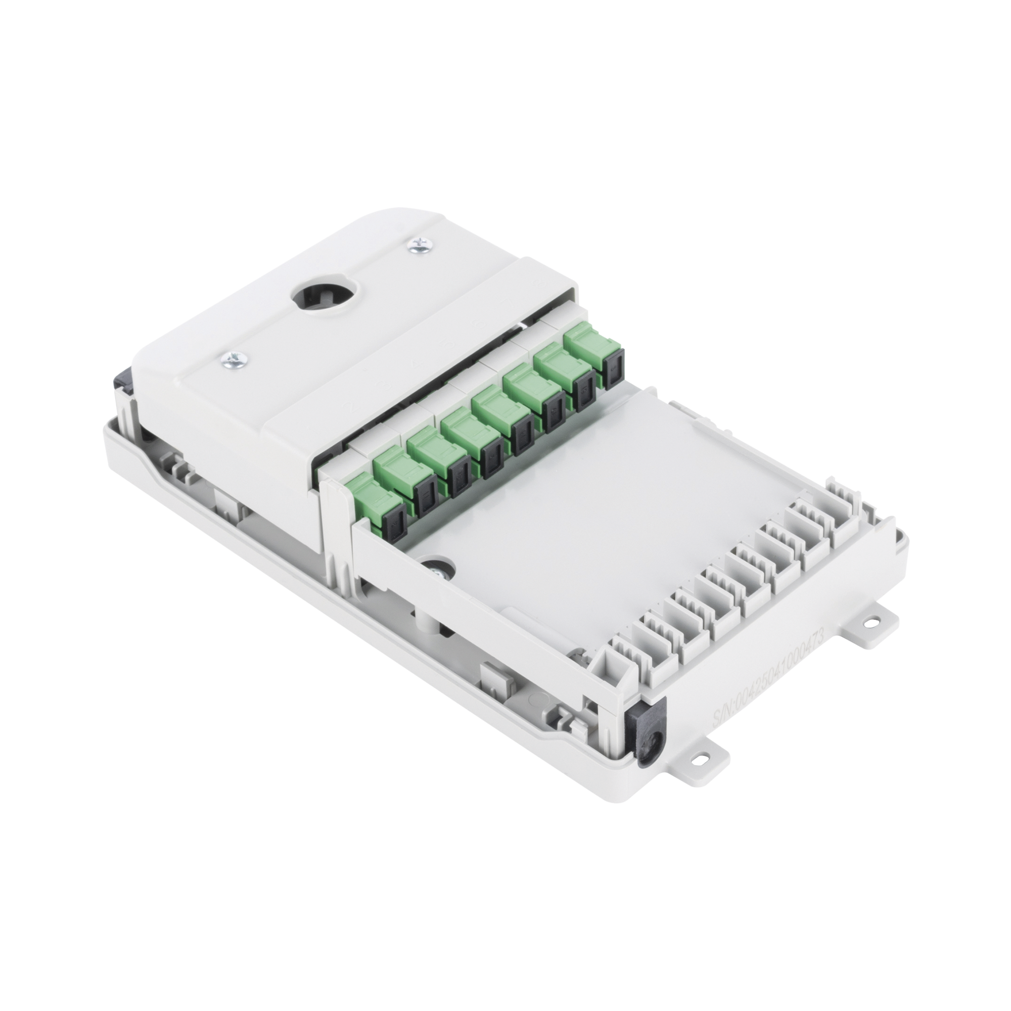 Caja Terminal de Fibra Óptica FiberHome FTB-522-SCA | 8 Puertos SC/APC, 24 Empalmes, Pared, Interior - SILYMX