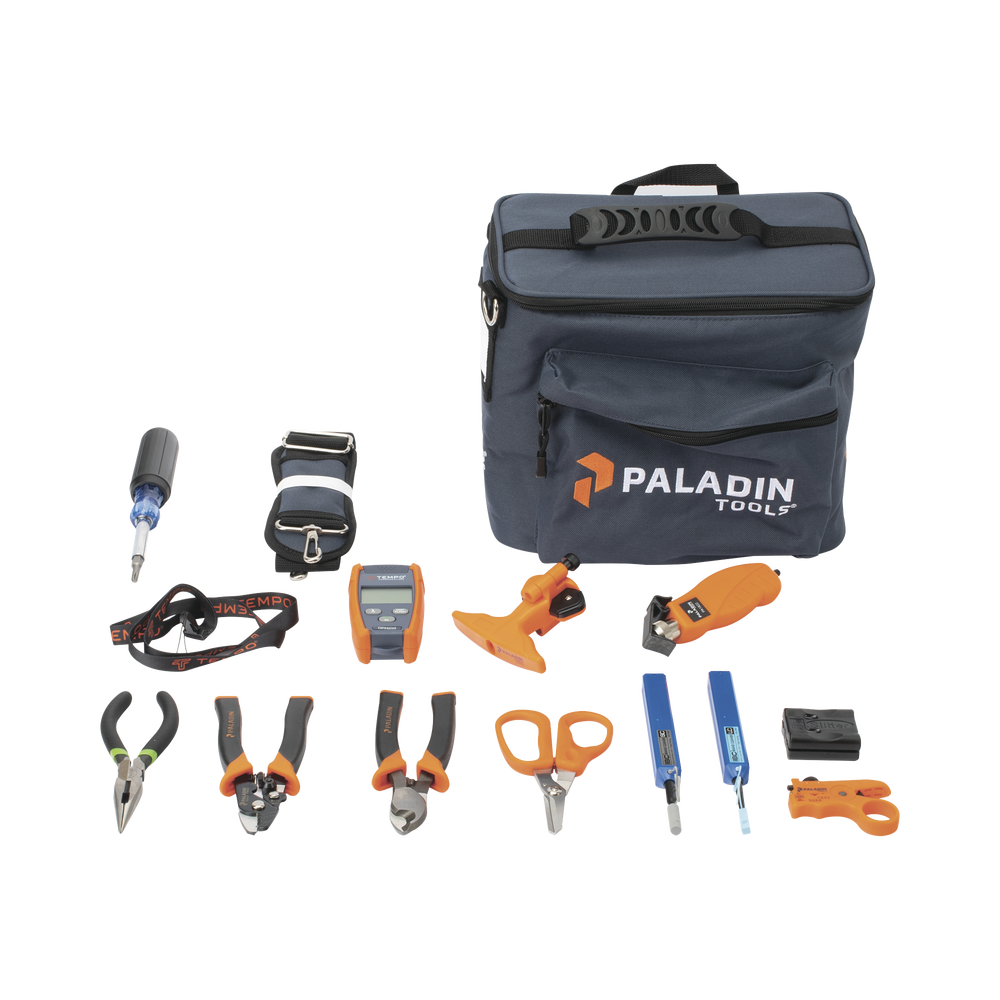 Kit de Herramientas Pro Plus para Instalación de Fibra Óptica con accesorios de limpieza de puertos conectores desforradoras de fibra óptica y medidor de potencia FTK-PP - SILYMX