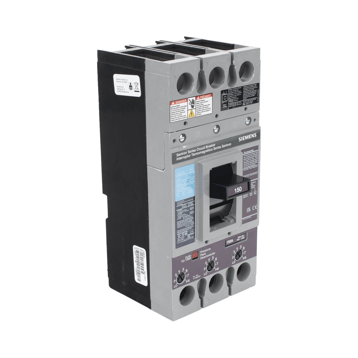 Centros de Carga e InterruptoresSIEMENSFXD63B150LInterruptor Termomagnético ITM 600V 3X150A Con zapatas principales. - SILYMX
